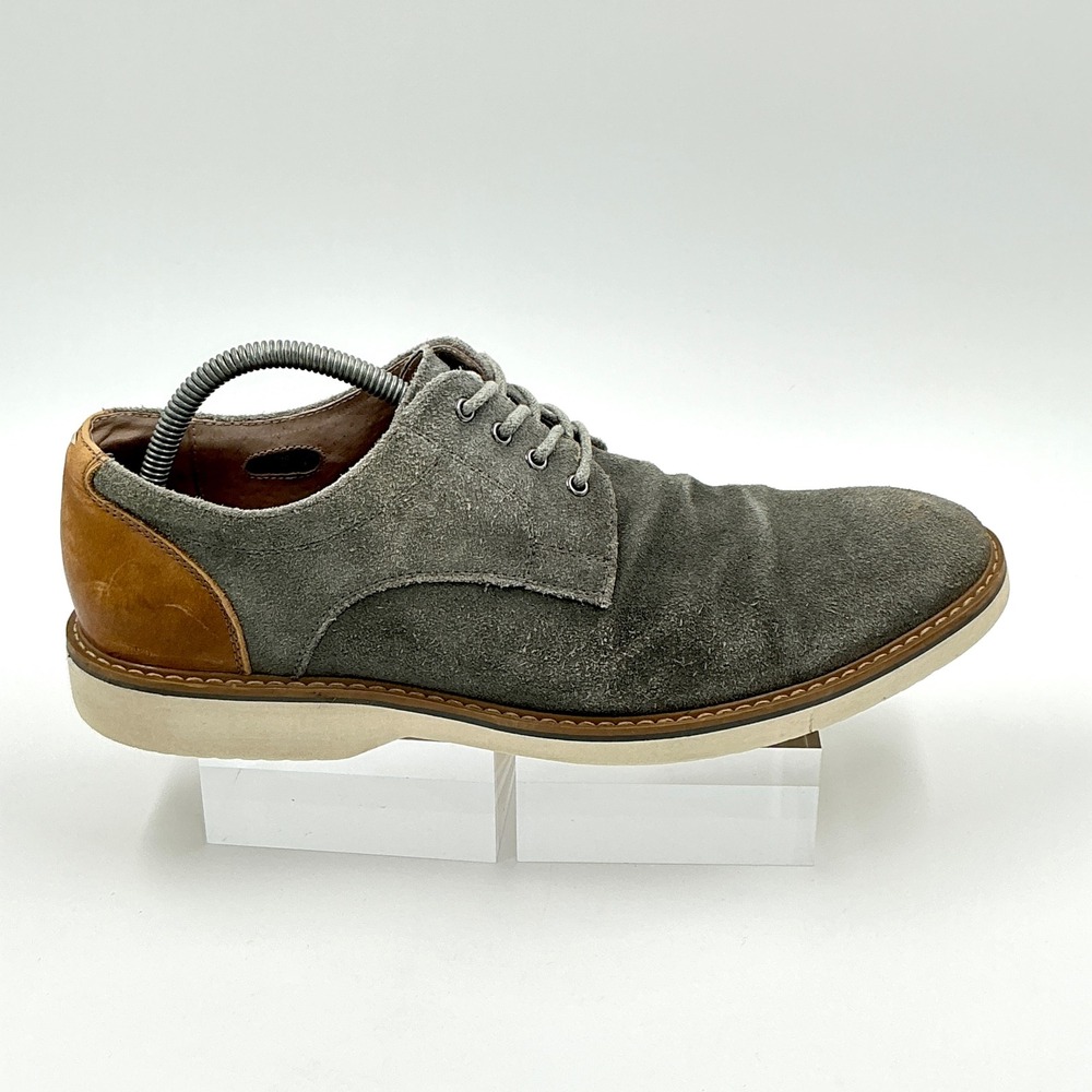 Florsheim Size 10.5 Derby Gray Suede Leather Heel Oxford MSRP $115